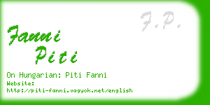 fanni piti business card